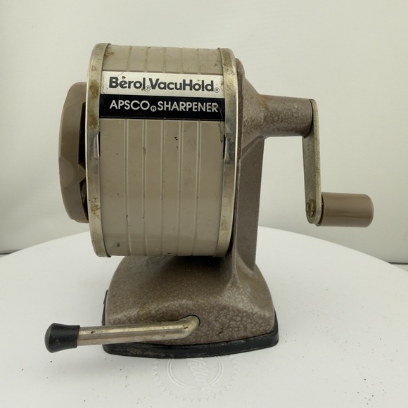 Other - Vintage Berol VacuHold Apsco 6 Hole Pencil Sharpener Hand Crank Desk Mount